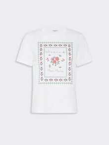 Cotton Print T-Shirt for Women - White - Max Mara UAE
