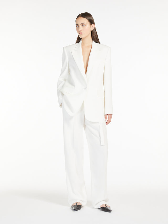 Single-Breasted Cady Blazer for Women - White - Max Mara UAE
