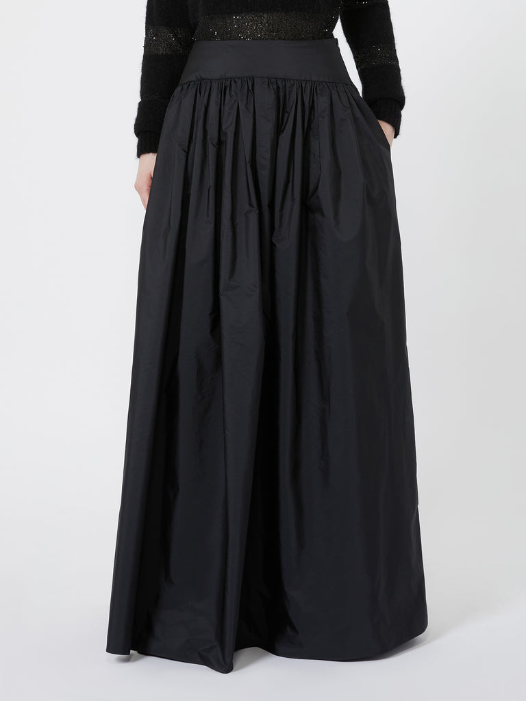 max mara long silk-blend taffeta skirt