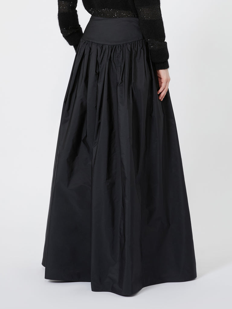 max mara long silk-blend taffeta skirt
