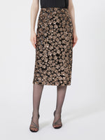 max mara sequinned and embroidered tulle pencil skirt for women