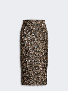 max mara sequinned and embroidered tulle pencil skirt for women