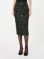 max mara sequinned and embroidered tulle pencil skirt for women