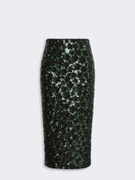 max mara sequinned and embroidered tulle pencil skirt for women