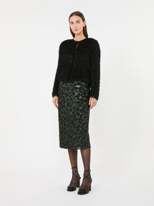 Sequinned And Embroidered Tulle Pencil Skirt for Women - Green - Max Mara UAE