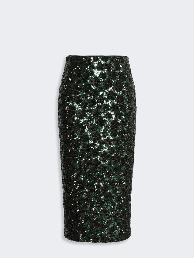 max mara sequinned and embroidered tulle pencil skirt for women