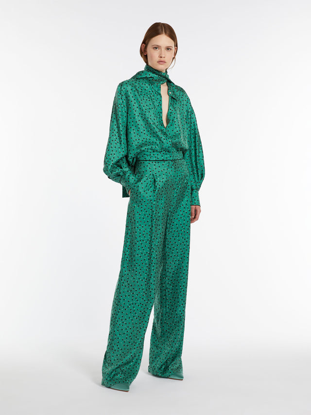 Silk palazzo trousers