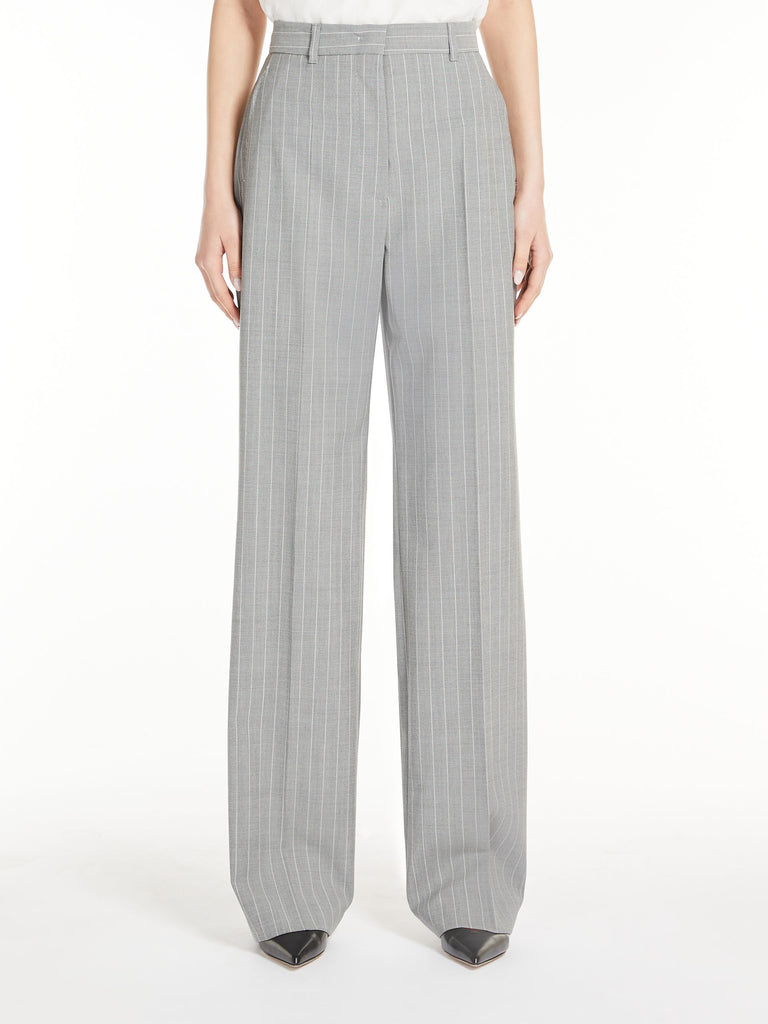 Pinstripe wool trousers