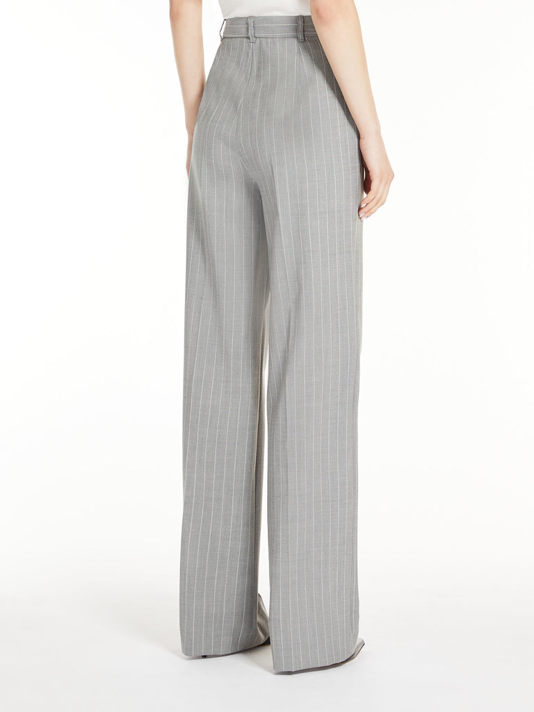 Pinstripe wool trousers