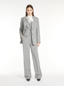 Pinstripe wool trousers