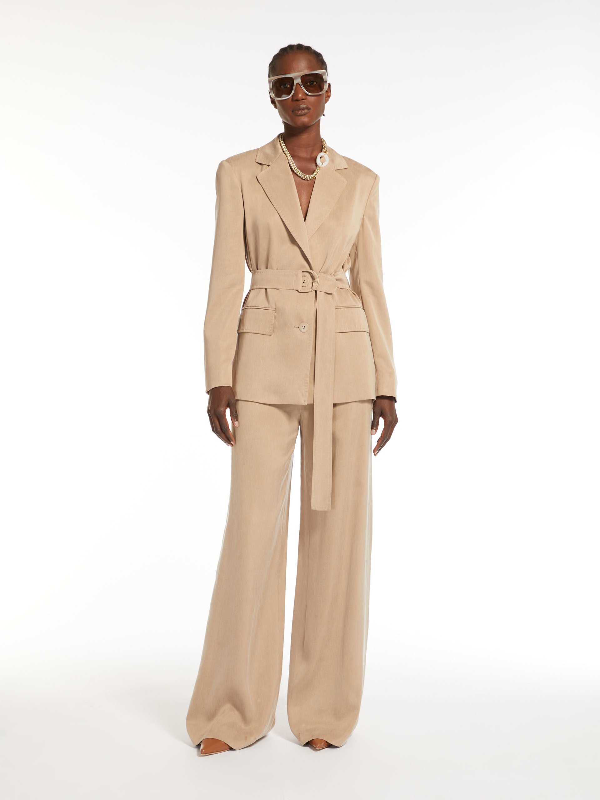Flowing satin trousers