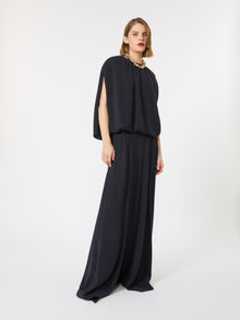 High-Waisted Cady Trousers for Women - Midnightblue - Max Mara UAE