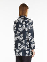 Printed Silk Pyjama Shirt for Women - Midnightblue - Max Mara UAE