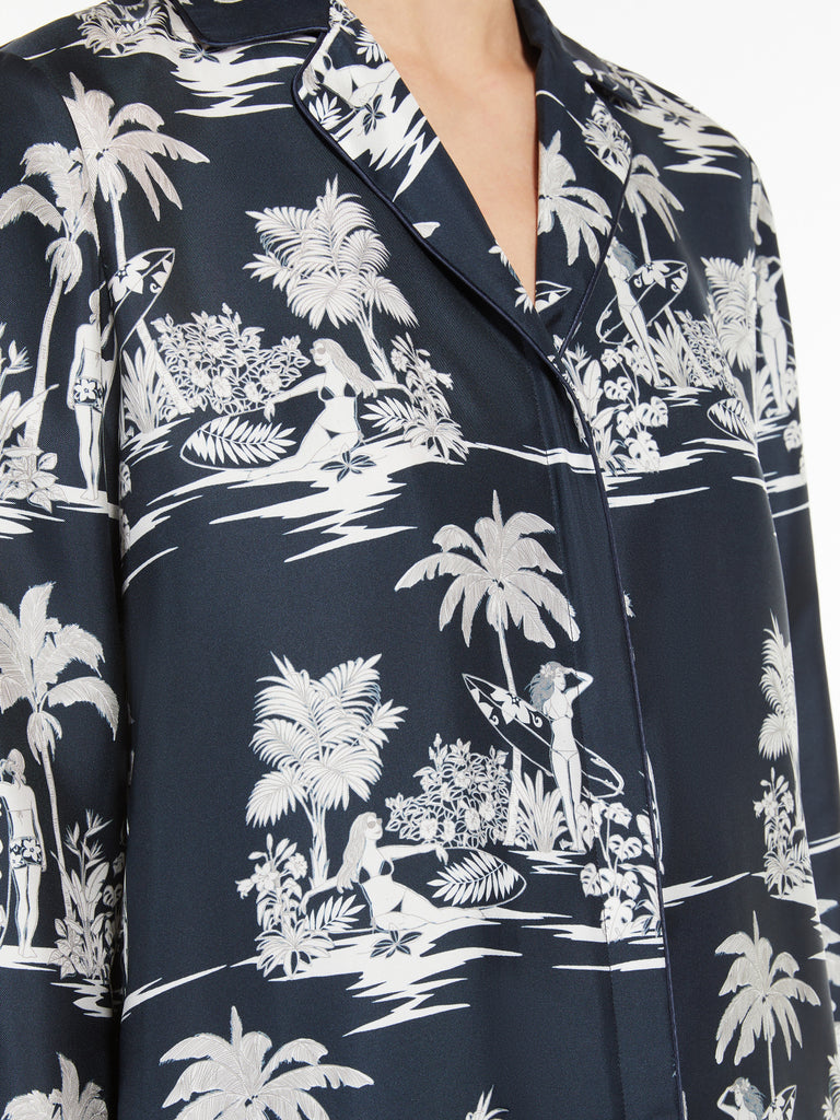 max mara printed silk pyjama shirt