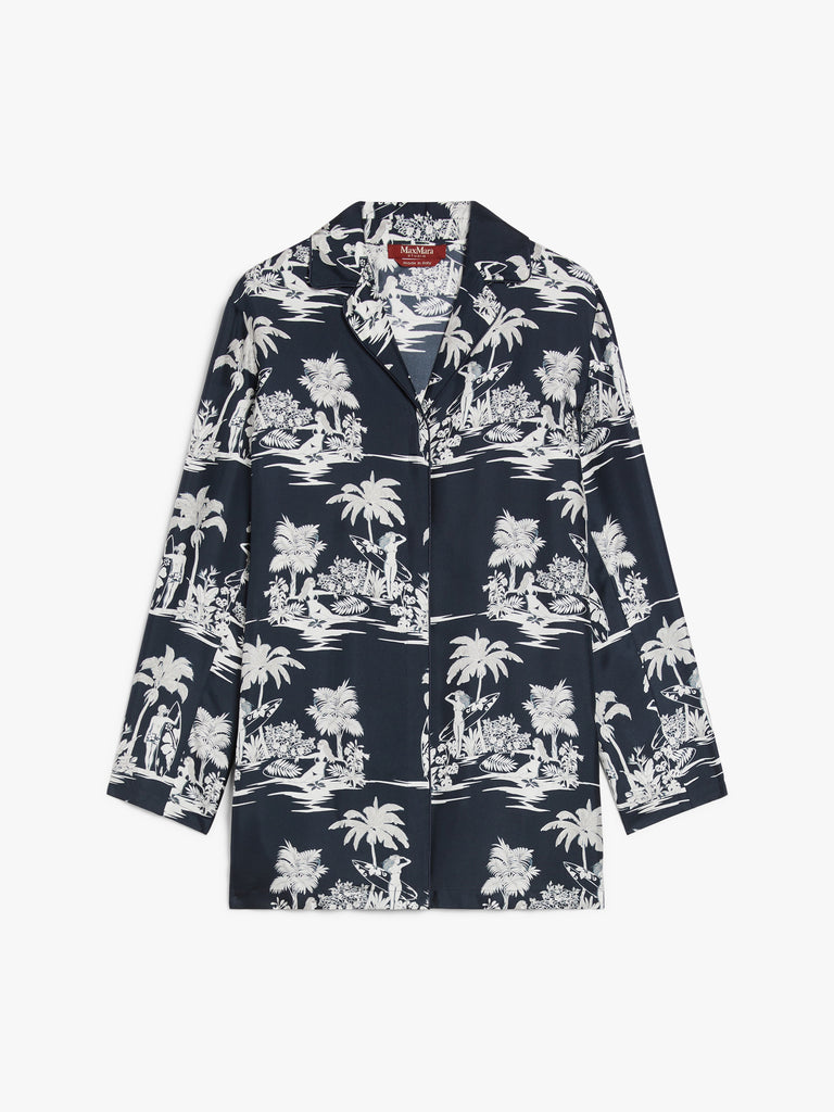 max mara printed silk pyjama shirt
