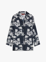 Printed Silk Pyjama Shirt for Women - Midnightblue - Max Mara UAE