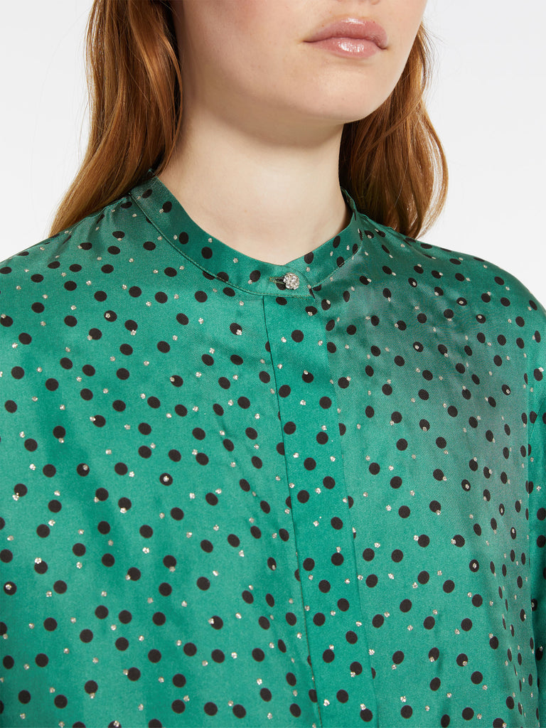 Silk blouse with collar sash