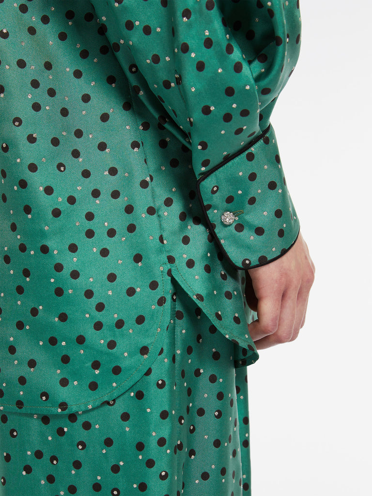 Silk blouse with collar sash