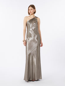 Lamé One-Shoulder Dress for Women - Mud - Max Mara UAE