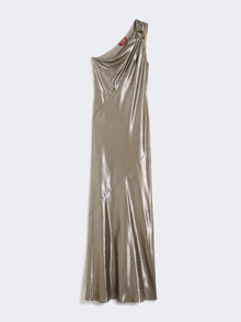 Lamé One-Shoulder Dress for Women - Mud - Max Mara UAE