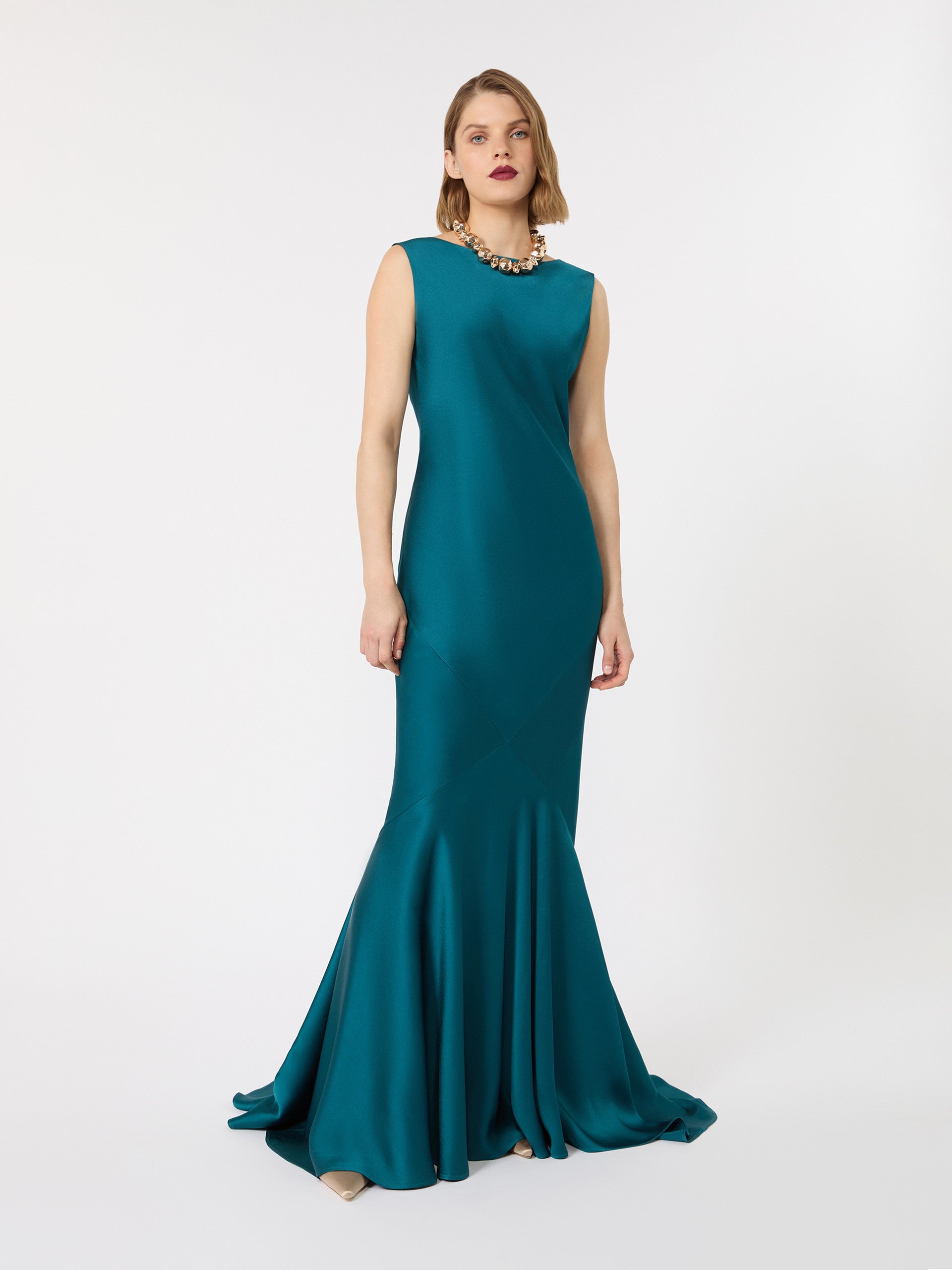 max mara long envers satin dress for women