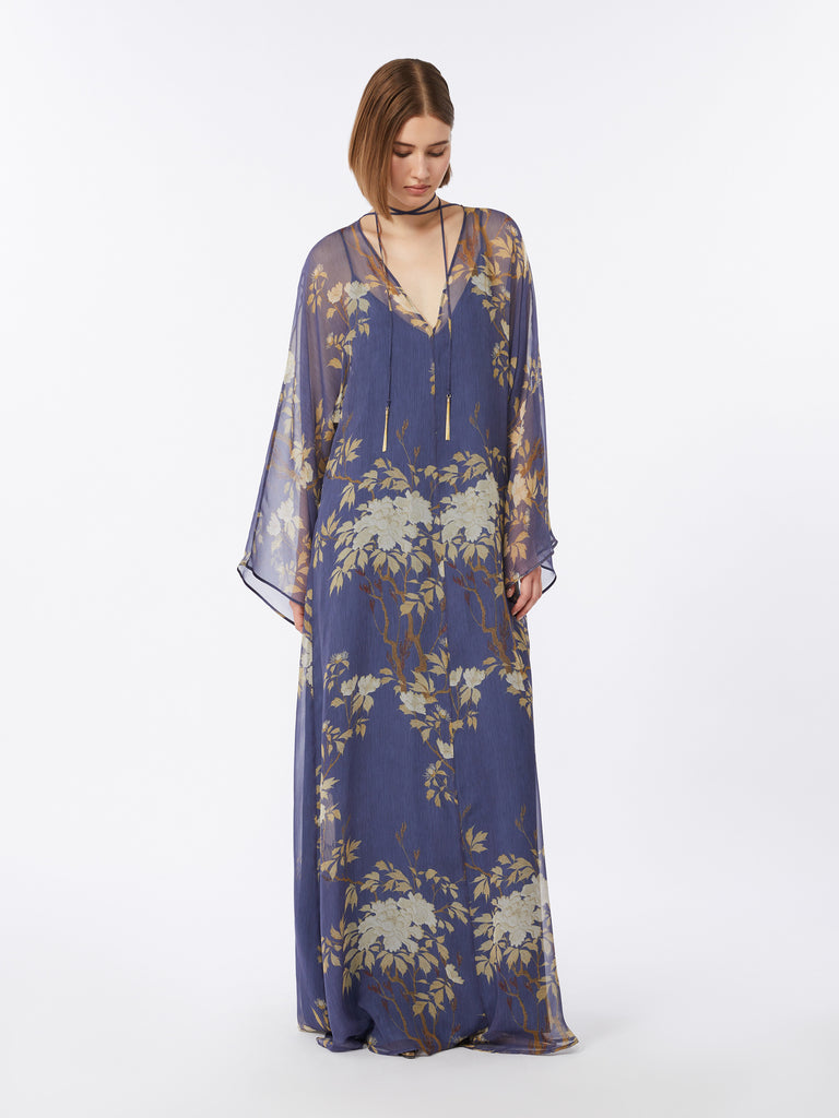 max mara printed silk kaftan dress