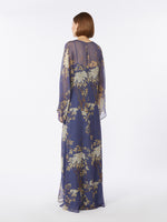 Printed Silk Kaftan Dress for Women - Navy - Max Mara UAE