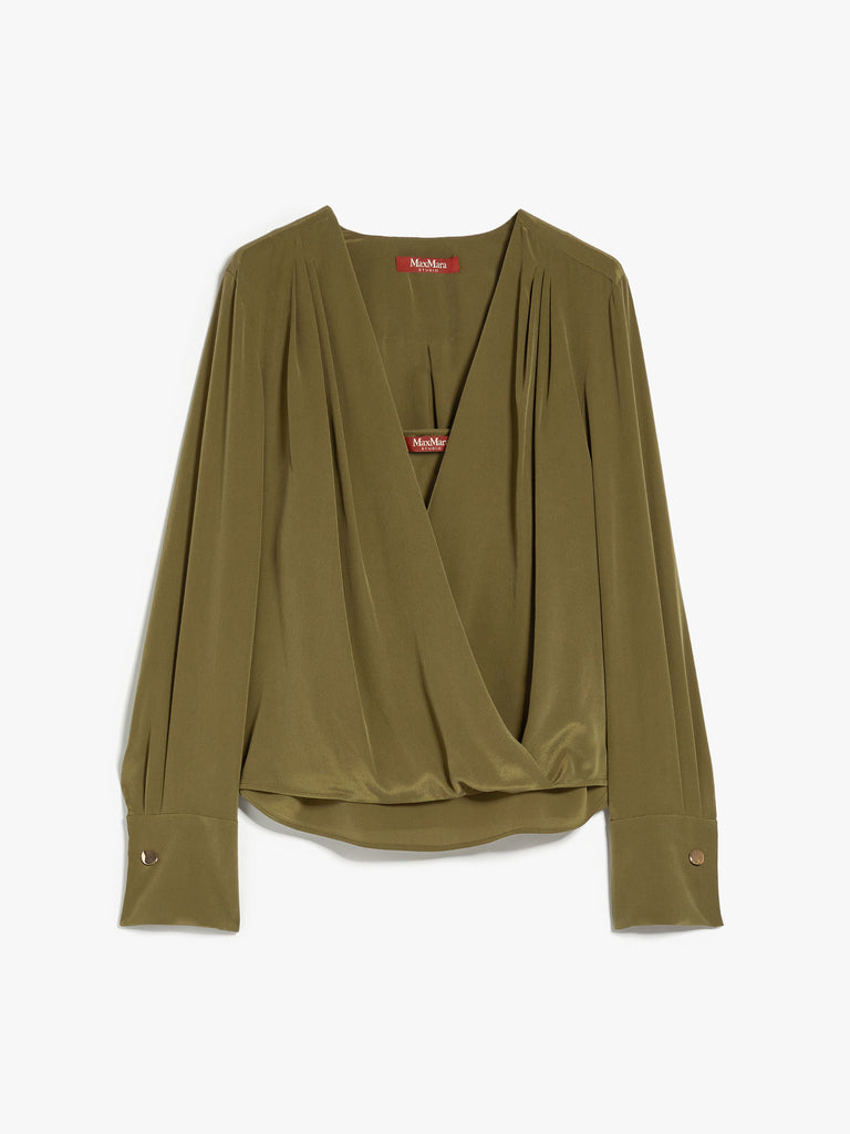 Crepe de chine wrap blouse