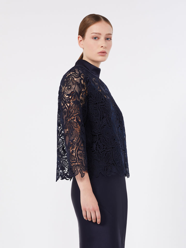 max mara macramé lace blouse