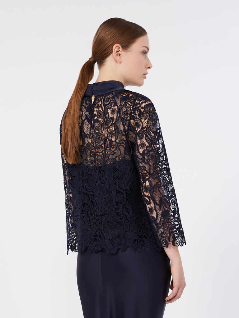 max mara macramé lace blouse