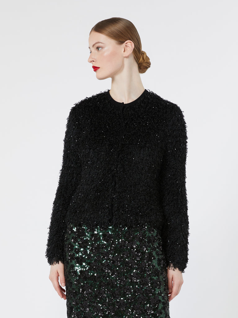 max mara soft-textured cardigan with sequins