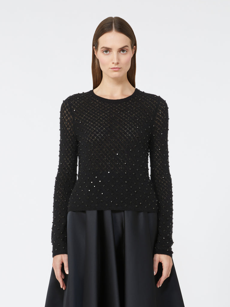 max mara embroidered wool and mohair yarn sweater