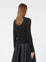 Embroidered Wool And Mohair Yarn Sweater for Women - Black - Max Mara UAE