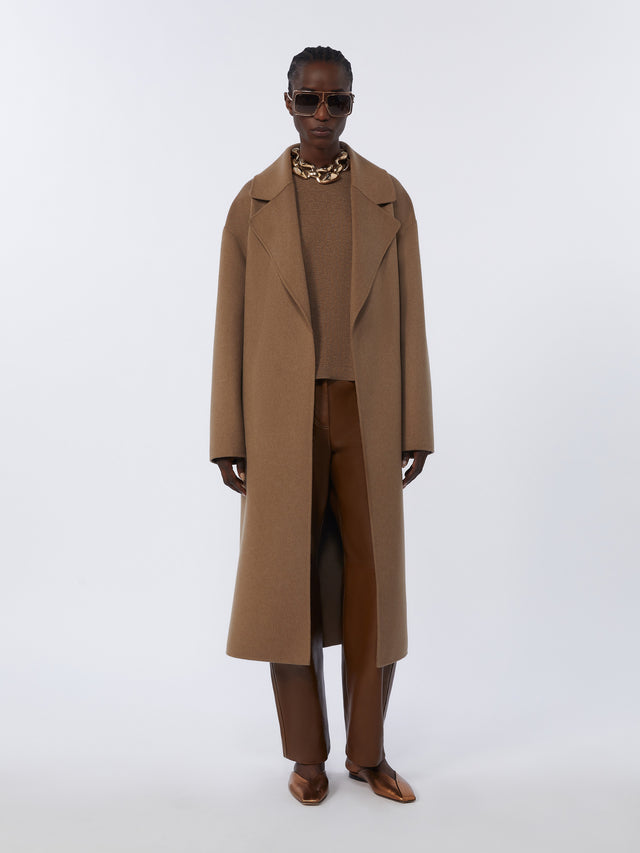 max mara long wool broadcloth coat for women