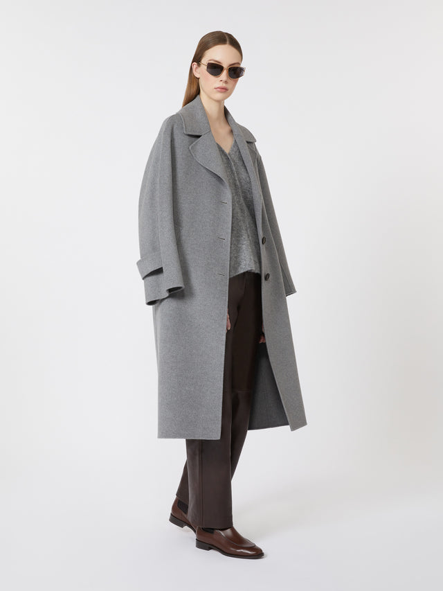 Single-Breasted Wool Coat for Women - Medium Grey - Max Mara UAE