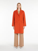 Wool Cocoon Coat for Women - Orange - Max Mara UAE