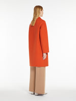 Wool Cocoon Coat for Women - Orange - Max Mara UAE