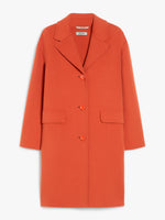 Wool Cocoon Coat for Women - Orange - Max Mara UAE