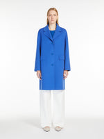 Wool Cocoon Coat for Women - Cornflower Blue - Max Mara UAE