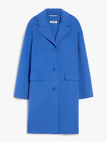 Wool Cocoon Coat for Women - Cornflower Blue - Max Mara UAE