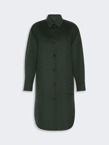 Wool Drap Midi Coat for Women - Dark Green - Max Mara UAE