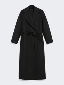 Wool Drap Wrap Coat for Women - Black - Max Mara UAE