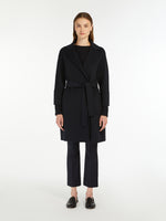 Short Double-Faced Wool Coat for Women - Midnightblue - Max Mara UAE