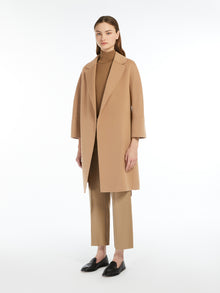 Short Double-Faced Wool Coat for Women - Camel - Max Mara UAE