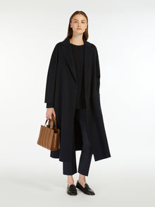 Wool Broadcloth Midi Coat for Women - Midnightblue - Max Mara UAE