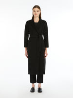 Wool Broadcloth Midi Coat for Women - Black - Max Mara UAE