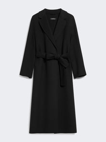 Wool Broadcloth Midi Coat for Women - Black - Max Mara UAE