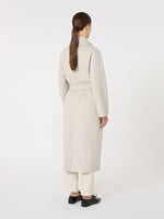 Wool Broadcloth Midi Coat for Women - Ecru - Max Mara UAE