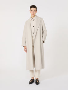 Wool Broadcloth Midi Coat for Women - Ecru - Max Mara UAE