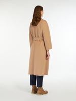 Wool Broadcloth Midi Coat for Women - Camel - Max Mara UAE